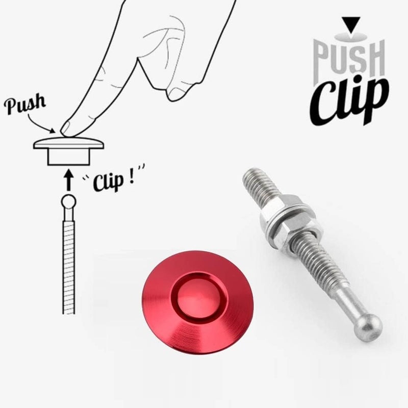 ANJOSHI Quick Release Latch Lock Clip Push Button Bonnet Kit 1.25in/32mm Diameter Universal Aluminum Alloy Quick Latch Lock for Auto Car Bumper License Plate Hood or Various DIY(Red) - Image 3
